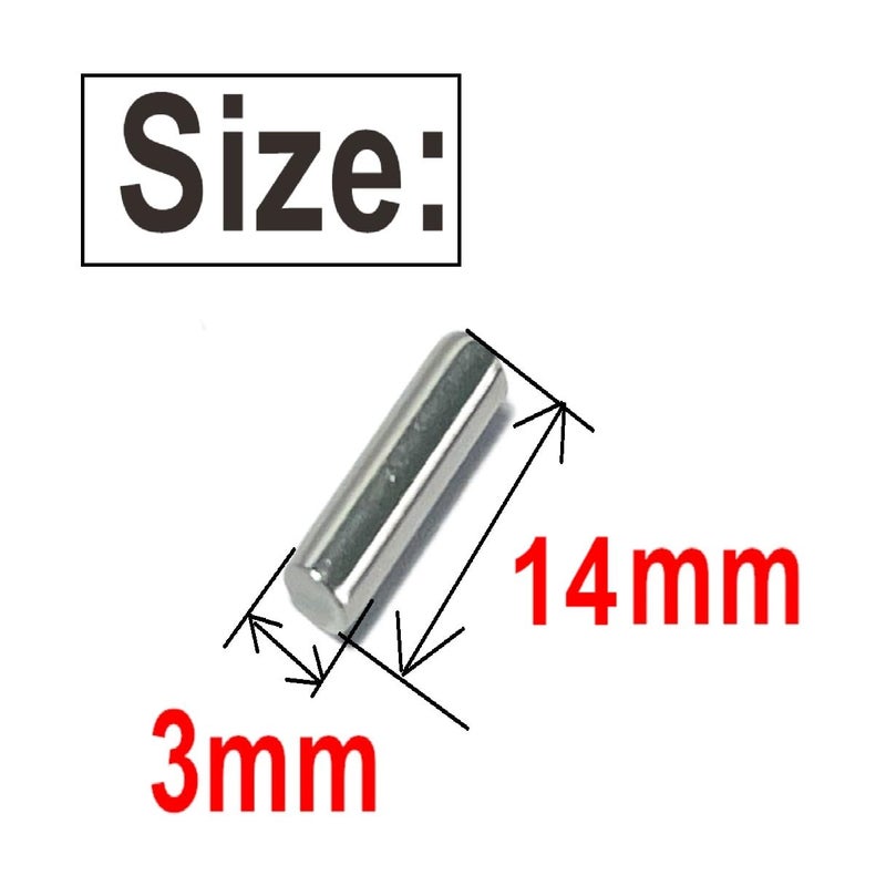 ZDingTech 60pcs 3mm x 14mm Dowel Pins,3mm Metal Dowel pins M3 3mm Shelf Pegs,Support Shelves,3mm x 14mm Metal Rod.304 Stainless Steel Wood Bunk Bed pegs - Image 4